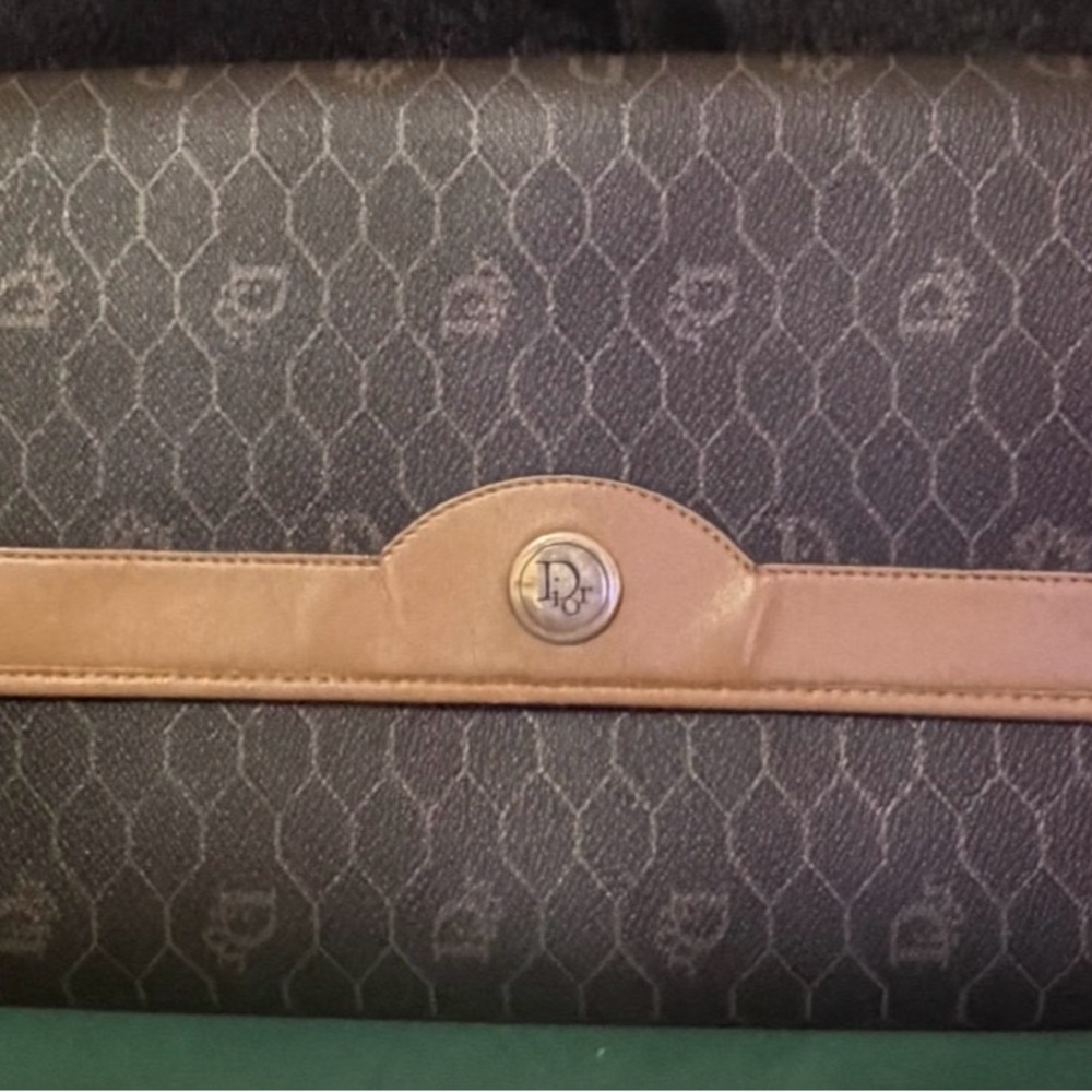 Vintage Christian Dior Black and Honey Brown/Tan Chain Crossbody in EUC - Picture 3 of 7